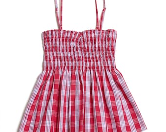 Gesmokte Palaka-top "Rood"