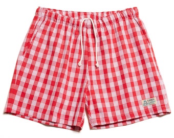 Palaka-short 'rood' / LANI'S General Store / Made in Hawaii, VS