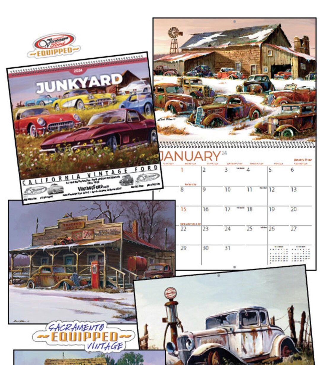 VINTAGE JUNKYARD CALENDAR 2024 by Dale Klee Etsy