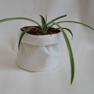 White Fabric flower pot covers