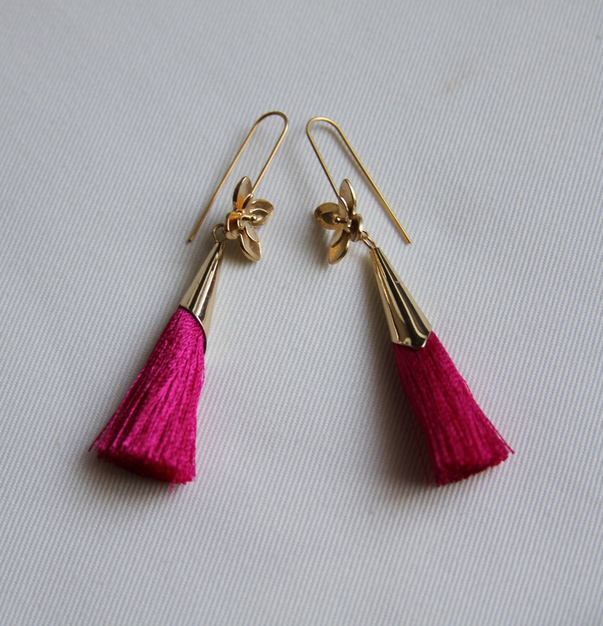 Gold Tassel Earrings - Etsy