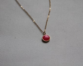 Fuchsia cirkel ketting