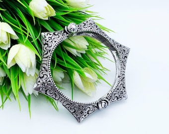 Oxidized German Silver Openable Kada- Premium Quality Indian Ethnic Traditional Antique Jewelry-Festive Bangle- FITS ALL SIZES