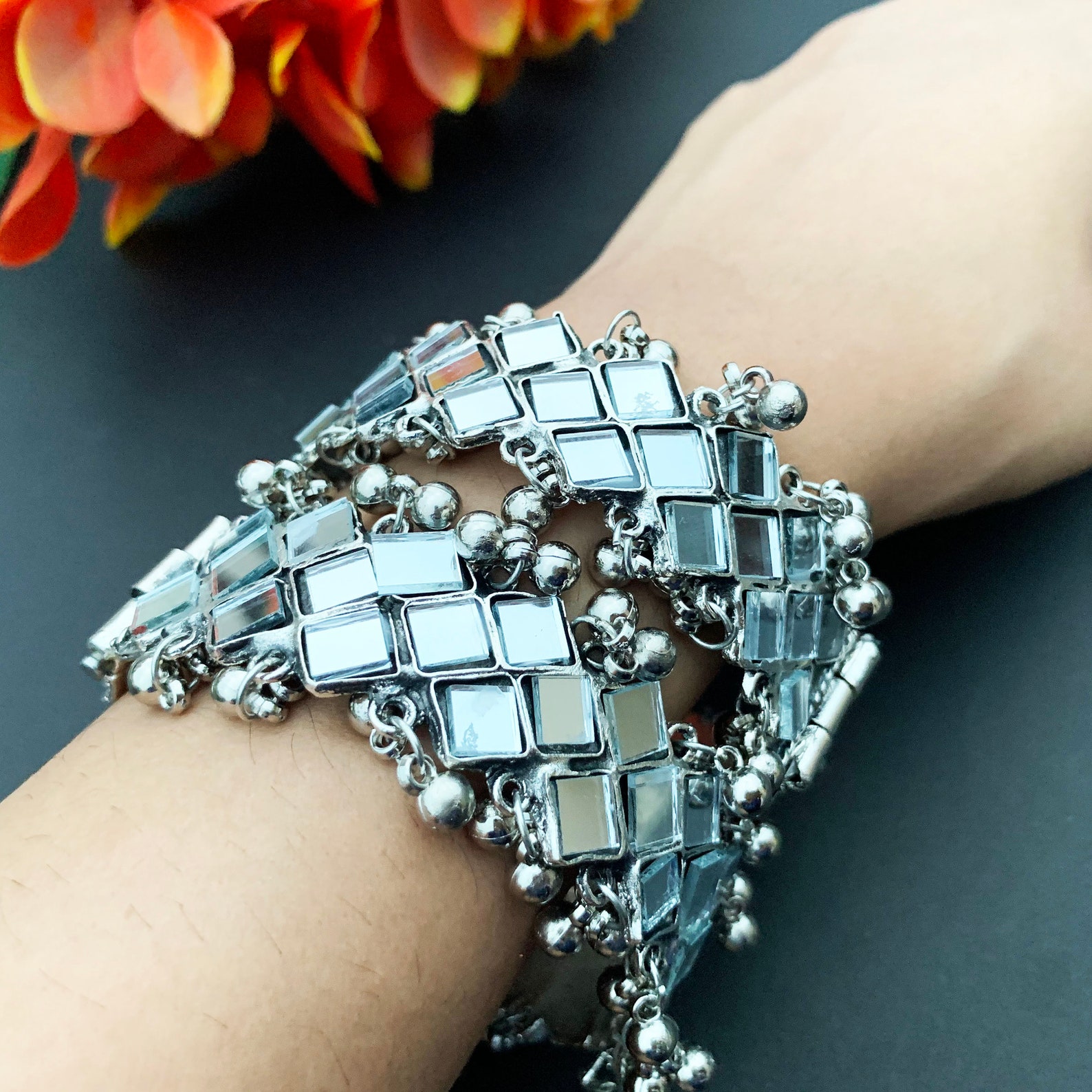 Afghani Mirror Banglesoxidized Mirror Banglesindian Etsy