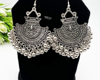 Afghani Oxidized Earrings- Indian Traditional Ethnic LIGHTWEIGHT Festive Jewelry- Bollywood Boho inspired Jewellery