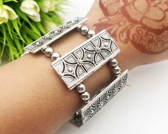 Oxidized Antique Bohemian Cuff Bracelet- Indian Jewellery