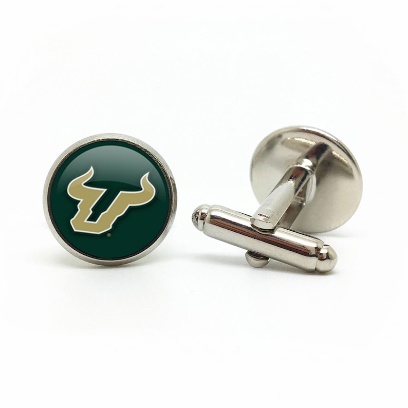 Southern Florida B.ulls 15mm College Football Logo Cuff Links Best Jewelry Gift for Fans Personalized Cufflinks for Wedding