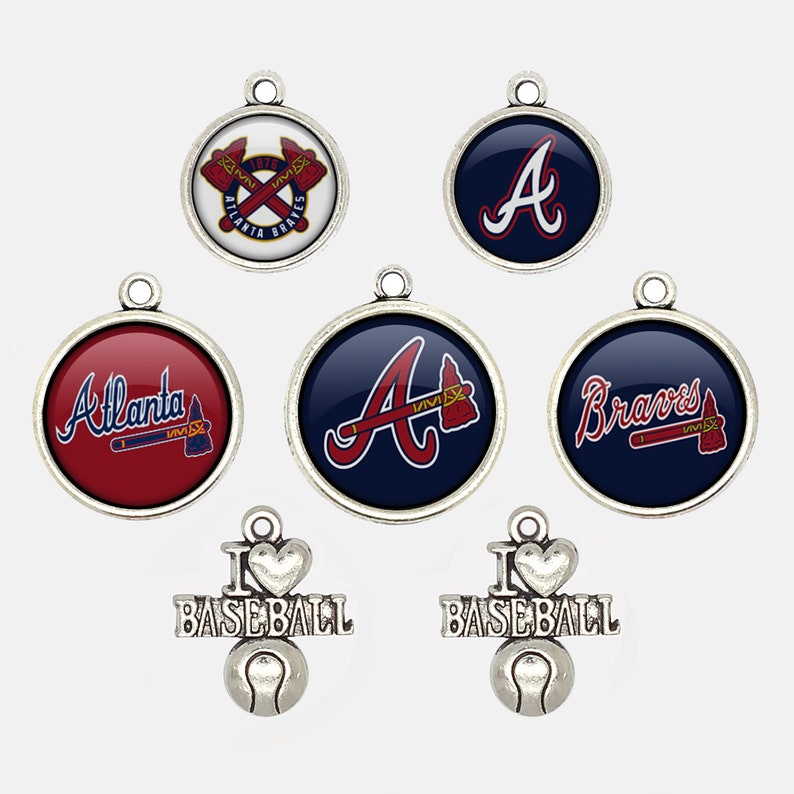 Atlanta B.raves Baseball Charms for Bracelet Best DIY Jewelry Making Pendants for Necklace Personalized Gift for Fans