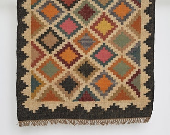 Wool & Jute Kilim Handwoven Dhurrie Rug