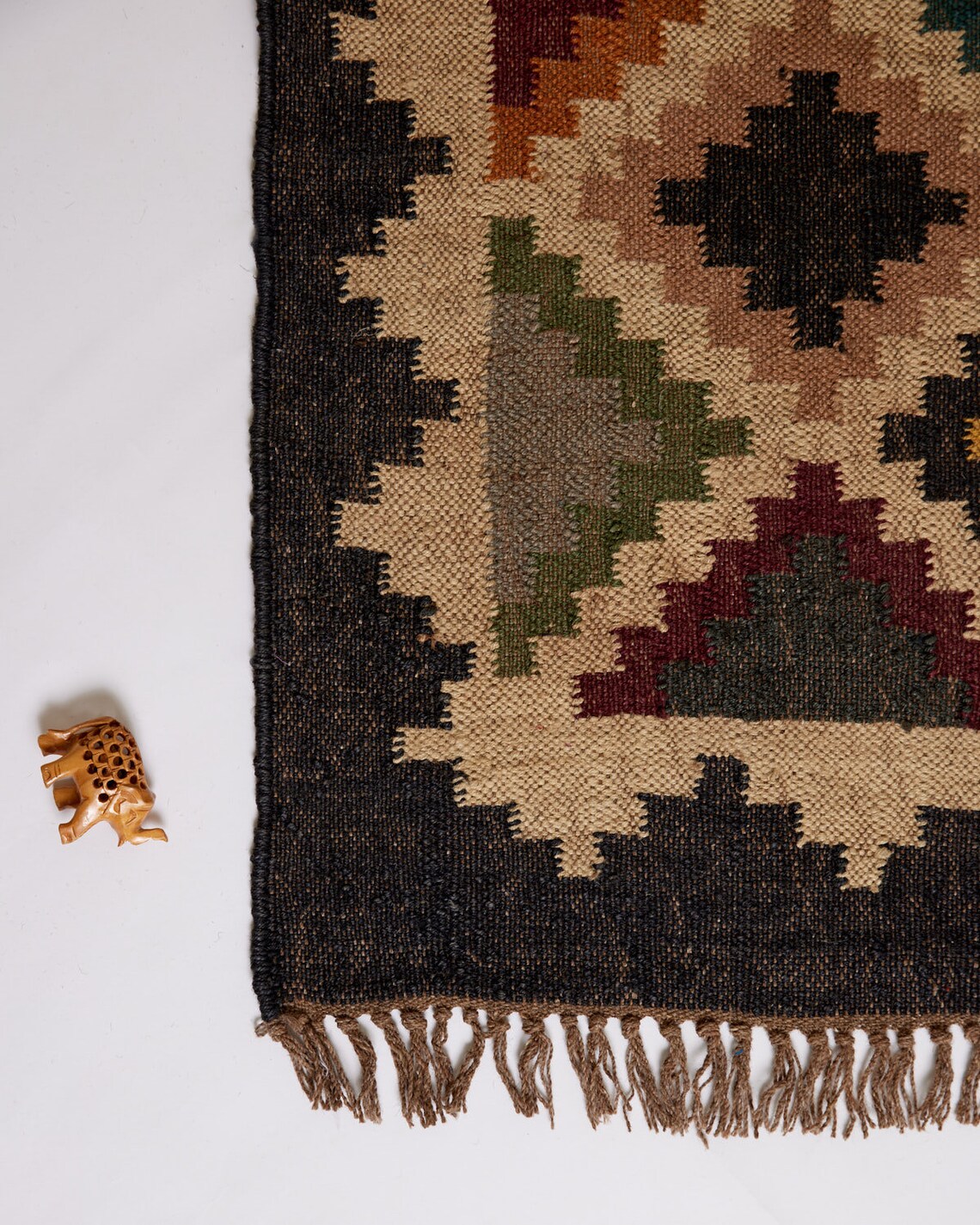 Wool & Jute Kilim Handwoven Dhurrie Rug Etsy