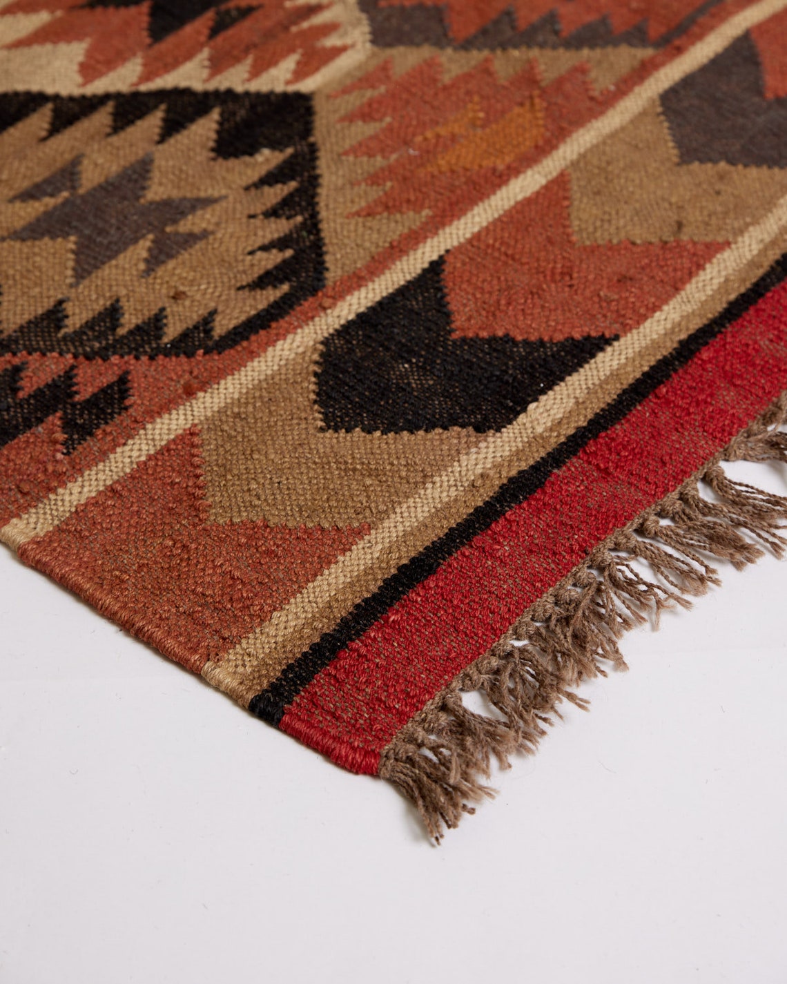 Wool & Jute Kilim Handwoven Dhurrie Area Rug Etsy