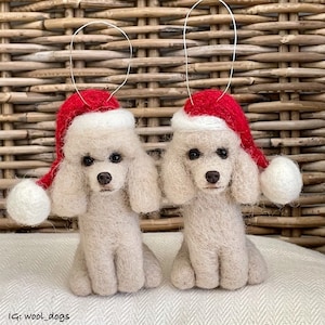 1 x Beige/cream Poodle Christmas ornament