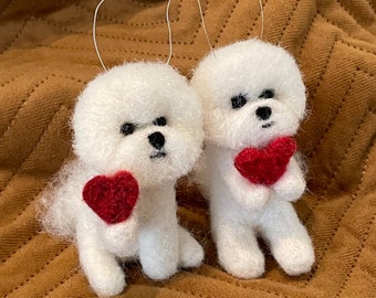 Bichon Frise ornament with heart