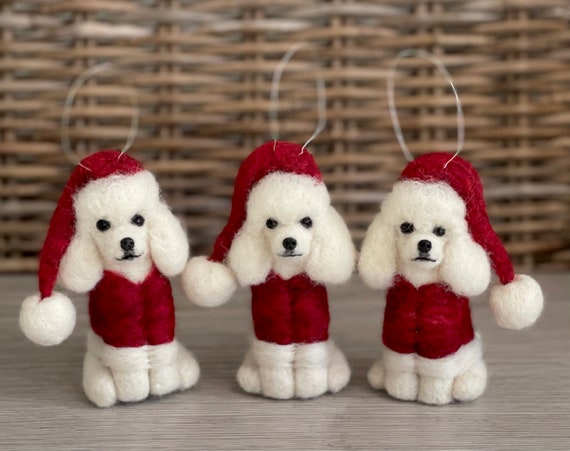 1 X White Poodle Christmas Ornament - Etsy
