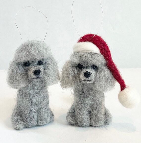 1 X Silver Poodle Christmas Ornament - Etsy