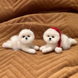 1 x Bichon Frise ornament (lying down)