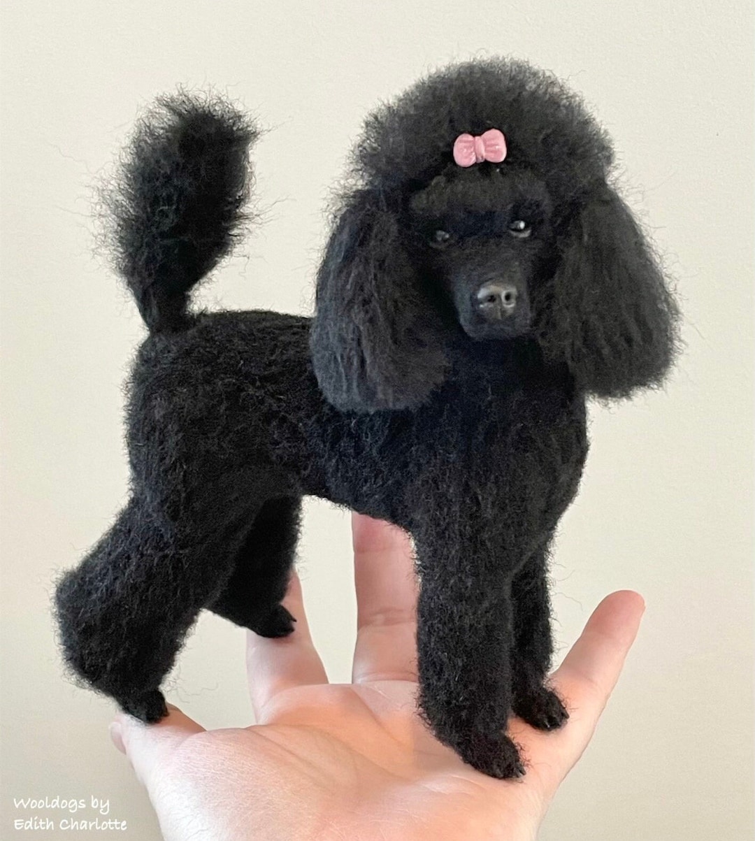 ★TOUT Y EST★ Women's Toy Poodle Bag BLACK UZBAG63_39 Poodle Black Dog Plush Toy 9.5