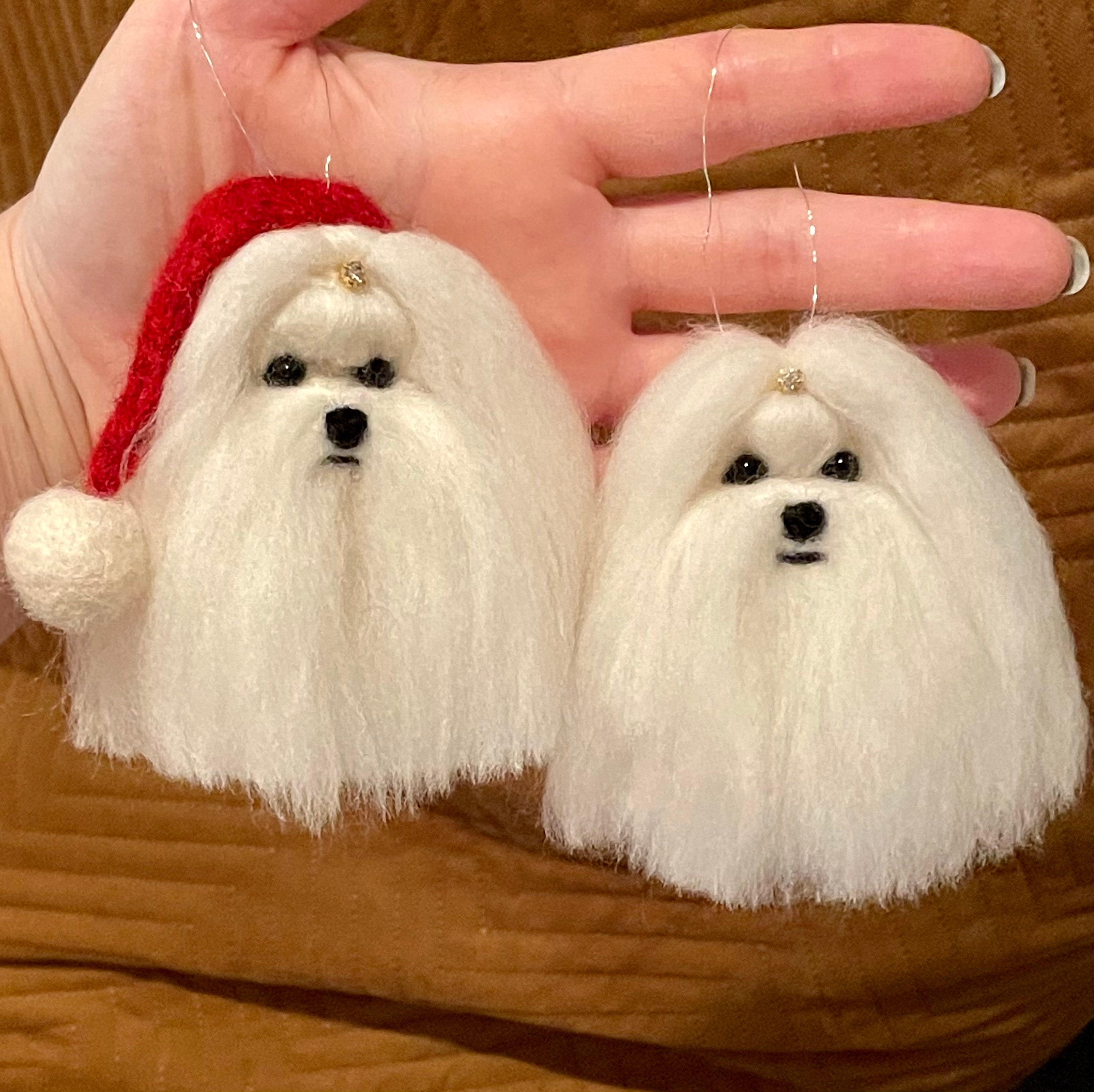 【maltese_8314さま】ご購入品 Maltese Ornament (with or Without Santa Hat) - Etsy