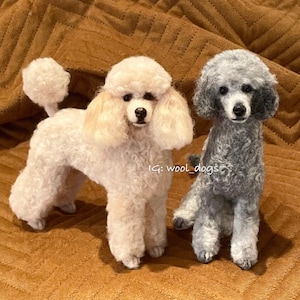Poodle, custom made needle felted dog