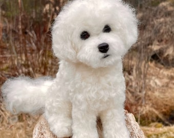 Custom made needle felted Bichon Frise