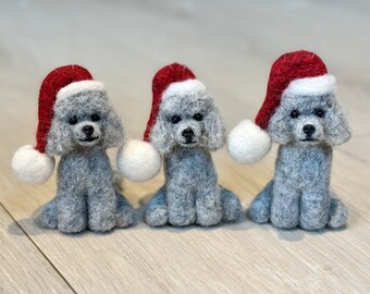 1 x Silver Poodle Christmas ornament