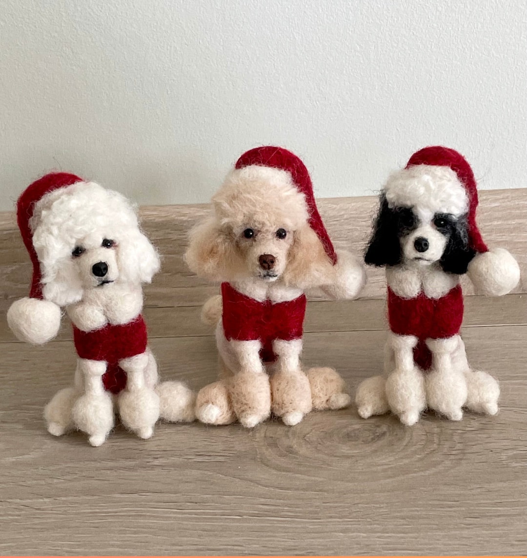Any Color Sitting Christmas Poodle Etsy
