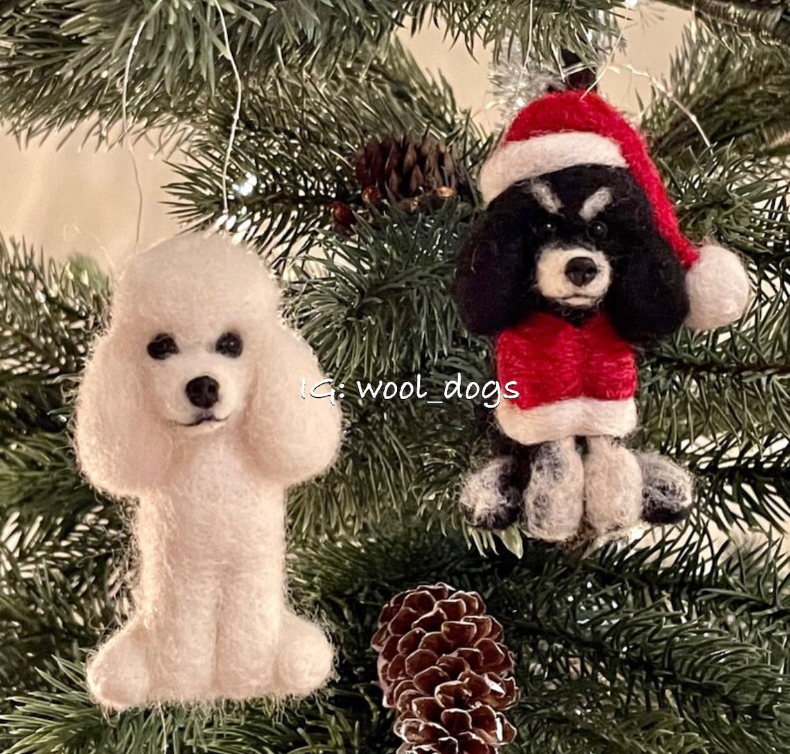 Any color Poodle Christmas ornament Etsy Poodle Christmas Ornaments
