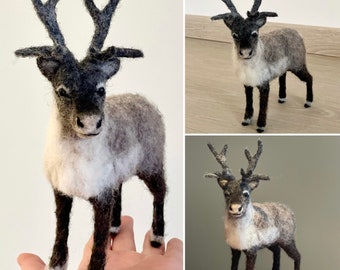 Needle felted reindeer