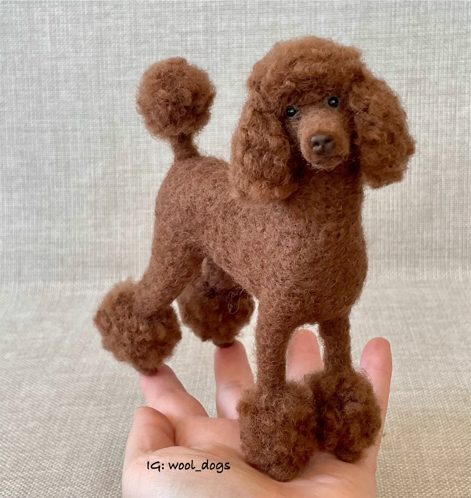 Gefilzter brauner Pudel, 15 cm - Etsy Österreich, image size:1513x1600