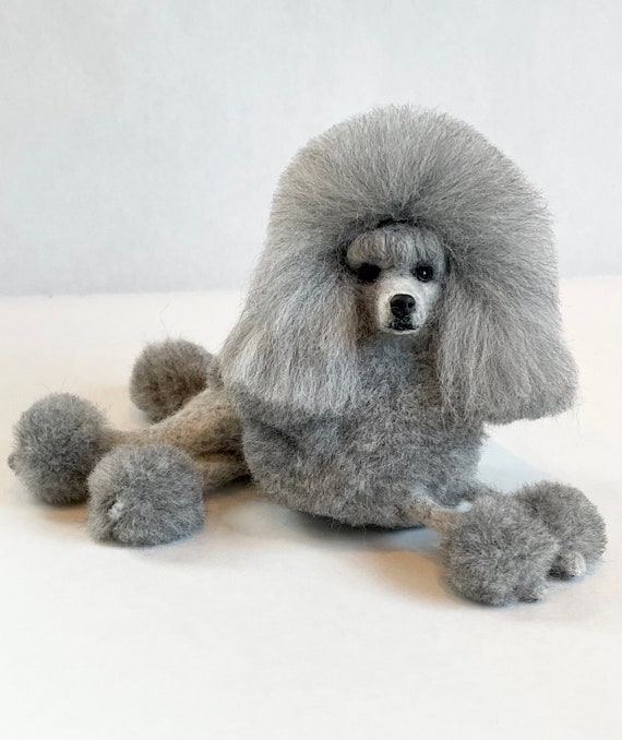 Silver Poodle Sculpture, Lying Down - Etsy