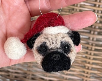 Pug Christmas ornament