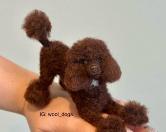 Dark brown poodle sculpture