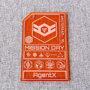 Ingress Mission Day Agent Card Gepersonaliseerde Laser Cut Naam Badge