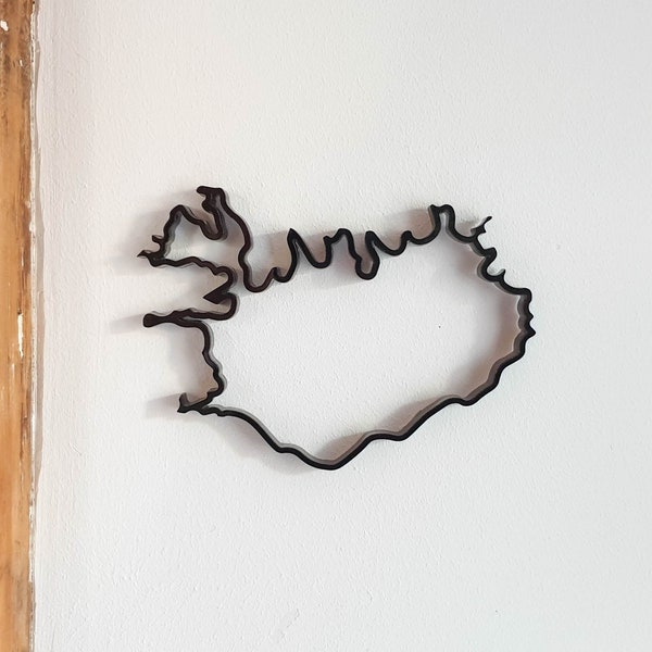 Island 3D | Landumriss | Wandkunst Laser cut