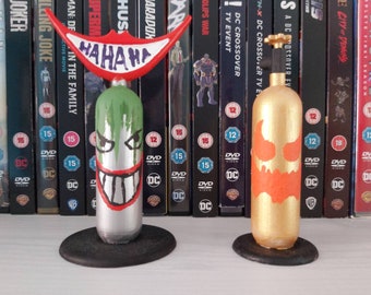 Joker Gas & Scarecrow Gas Cannisters 3D Printed and Hand Painted