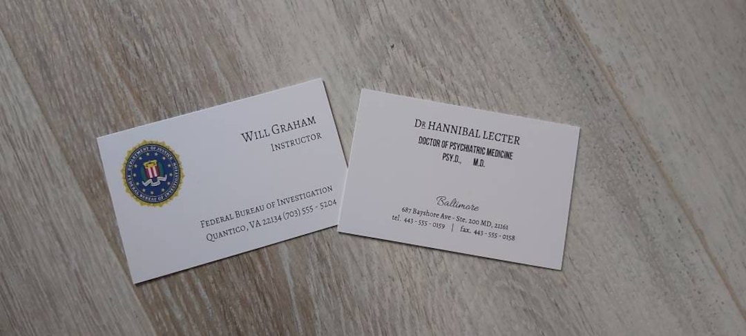 Hannibal Lecter & Will Graham Business Cards