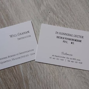Hannibal Lecter & Will Graham Business Cards
