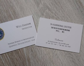 Cartes de visite Hannibal Lecter et Will Graham