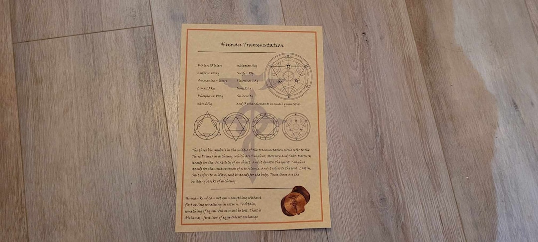 Fullmetal Alchemist - Human Transmutation Page (with Wax Seal) - Etsy