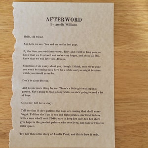 Doctor Who - the last page (Amy&#39;s letter)