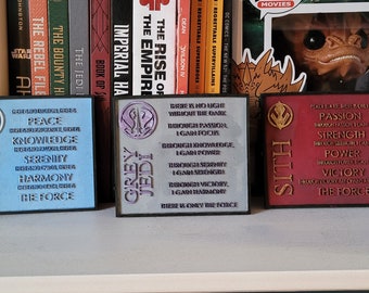 Jedi, Grey Jedi and Sith Code 3D Printed Signs