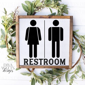 SVG-toilet | Snijbestand | Man-vrouwfiguren | Boerderijbord | PNG eps jpg ai |  | Badkamer damestoilet