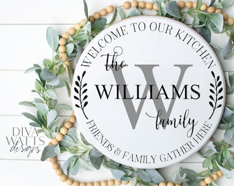 Welcome To Our Kitchen SVG | Monogram Design