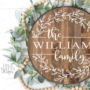 Family Name Wreath SVG | Bestseller | Great For Farmhouse Signs Including Glowforge