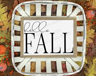 SVG Hello Fall | Cutting File | Autumn | DXF PNG eps Instant Download | Vinyl Stencil | Sign | Pillow | Tea Towel | More | Farmhouse Modern