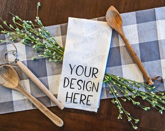 Kitchen Mockup Tea Towel Flour Sack Farmhouse Style Kitchen Mockup Tea Towel Flour Sack Farmhouse Style