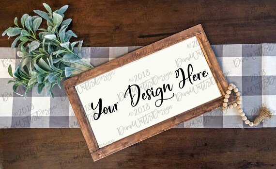 Download Free Farmhouse Style Mockup Wood Sign With Greenery Burlap And (PSD) - Best free fashion and ...