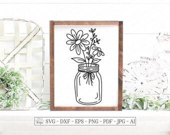 Free Free 350 Flower Mason Jar Svg SVG PNG EPS DXF File