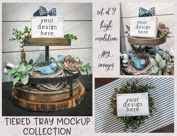 Tiered Tray Mockup Farmhouse Collection Set Of 3
