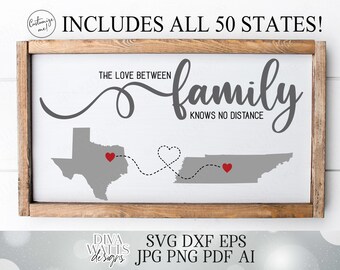 HusbandAndWife Long Distance Necklace State North Carolina and Montana The Love Between Mother and Daughter Knows No Distance Funny Necklace Mom and Me Jewelry for Women Relationship Presents Mom